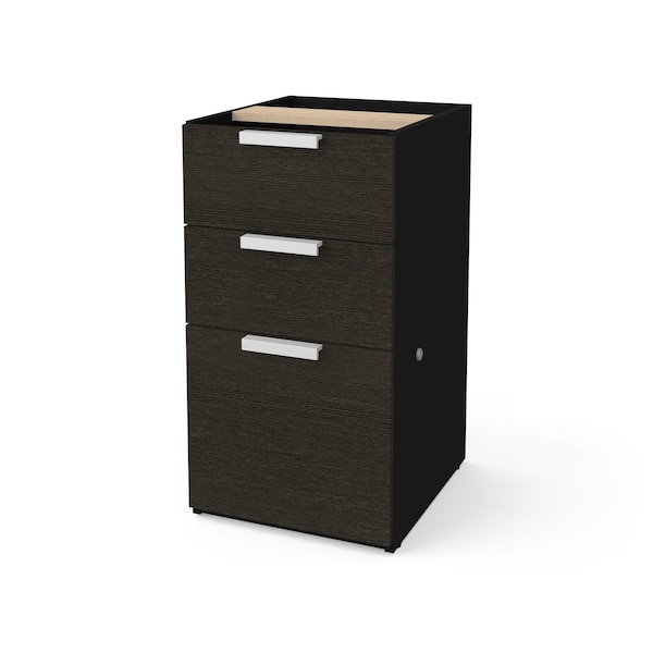 Pro-Concept Plus 16W Add-On Pedestal with 3 Drawers, Deep Grey & Black